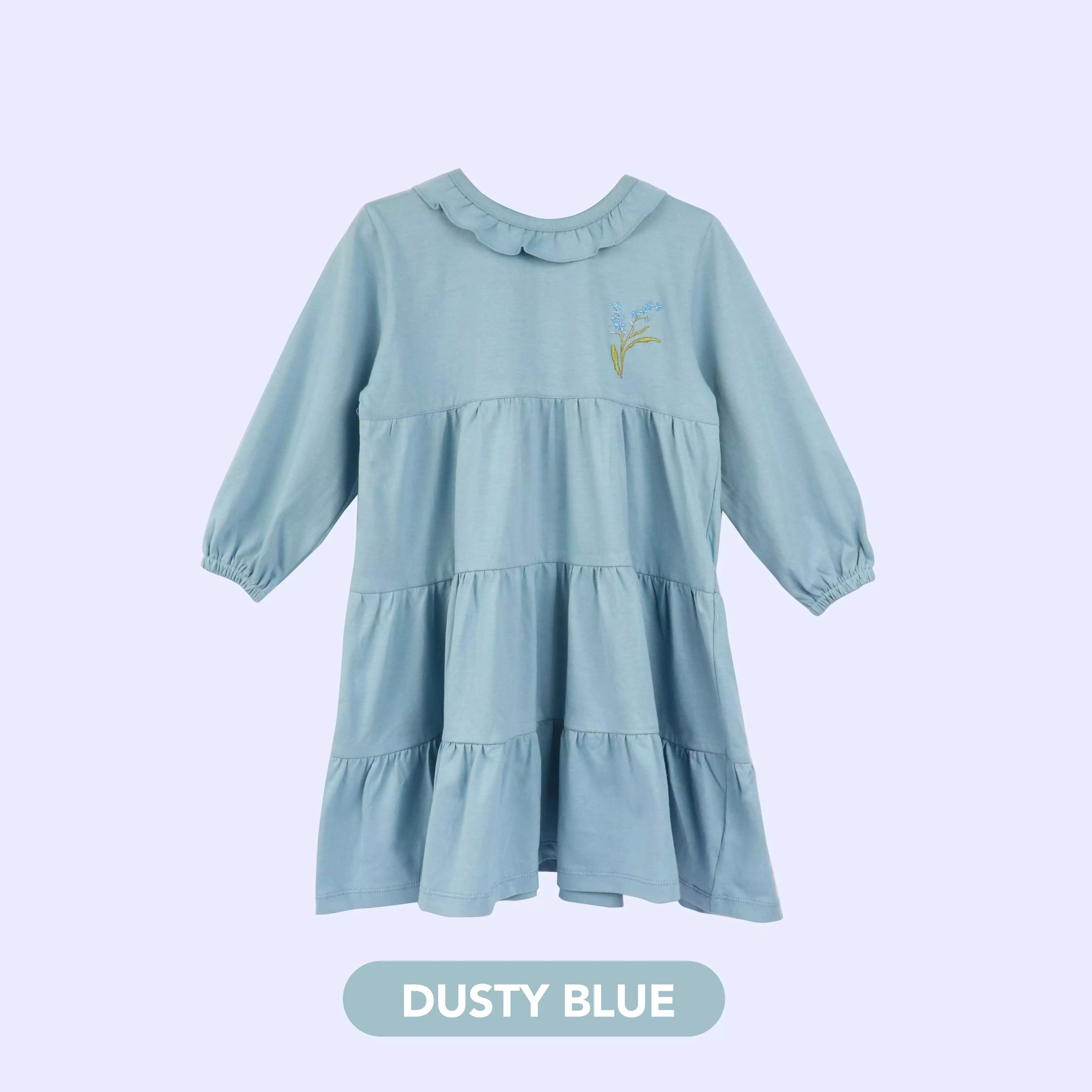 Mooi Dress Anak Perempuan Kirana Dress Kids - Dusty Blue