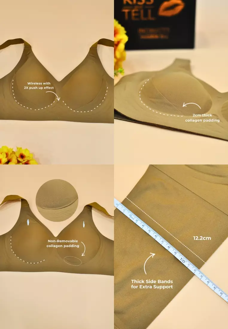 Premium Mirabel Plus Size Seamless Wireless Support Bra in Mustard