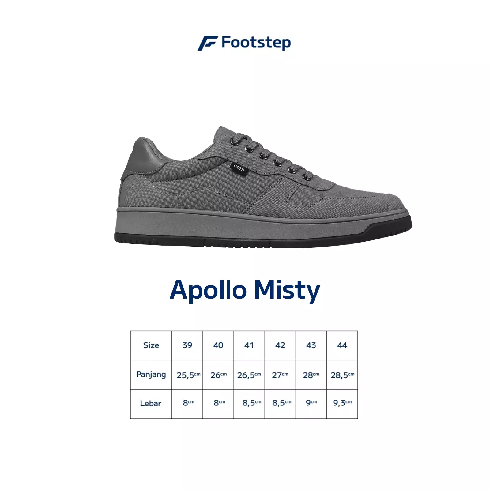 Footstep Footwear Sepatu Pria Sneakers Apollo Misty Grey Original Shoes