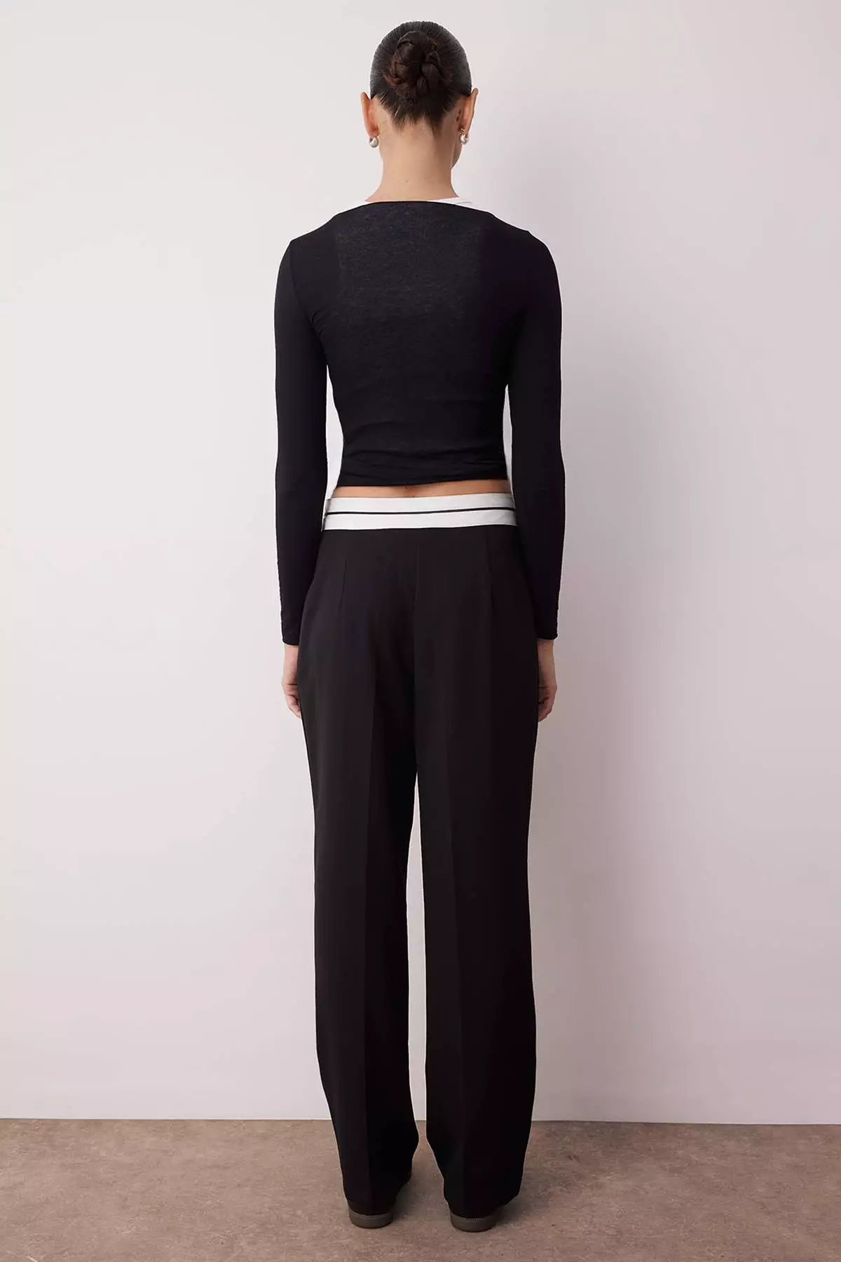 Contrasting Waistband Trousers