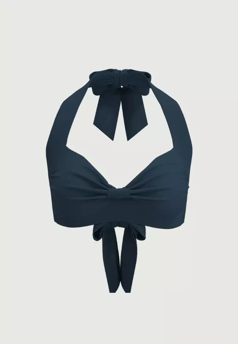 Core Solid Deep Jade Knot Front Bikini Top