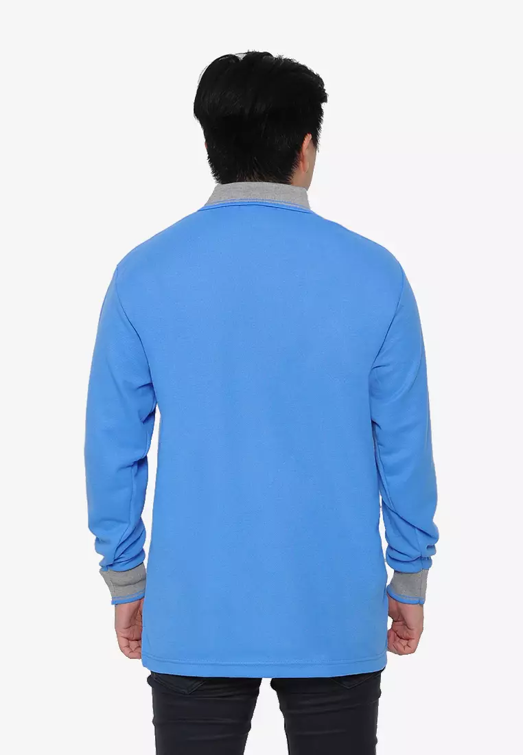 Andre Michel Kaos Polo Shirt Lengan Panjang Kerah Abu Biru BCA 933-52