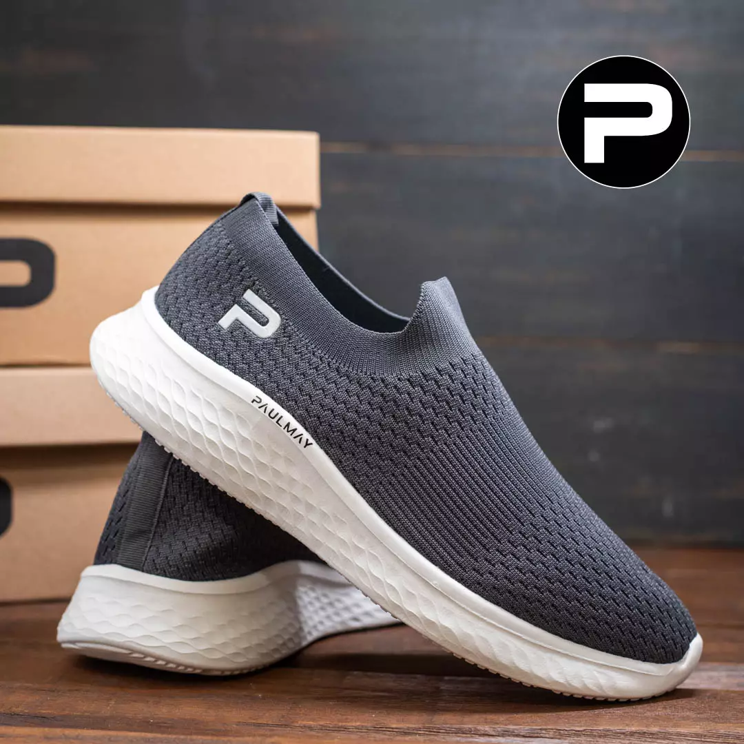 PAULMAY - Sepatu Slip On Running Pria Go Walk - Grey