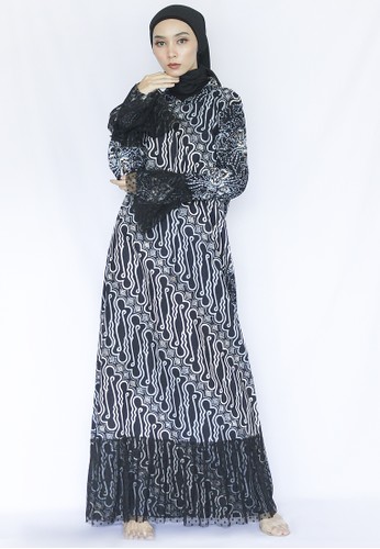 Jual Ina Priyono Aminah Navy Gamis Batik By Ina Priyono Original Zalora Indonesia