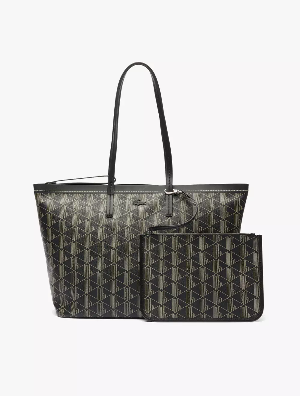 Jual Lacoste Zely Grained Tote with Pouch Black Original 2025