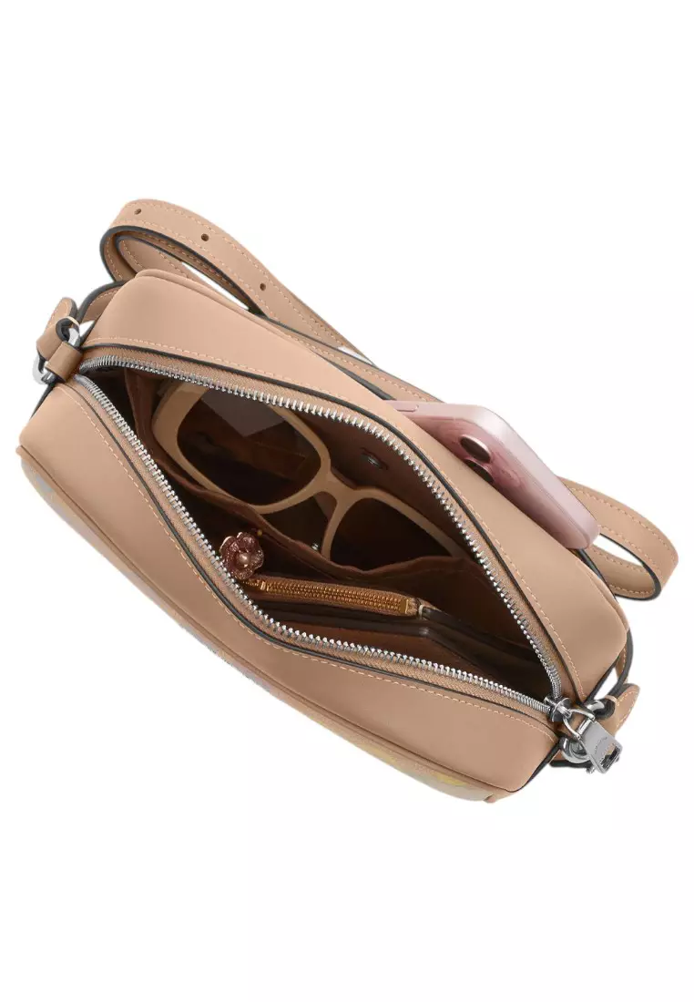 Jamie Camera Bag In Rainbow Signature Canvas - Sand/Multi