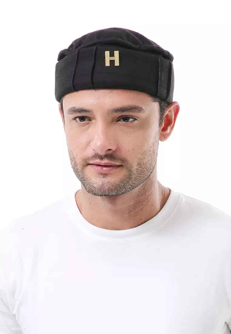 Kai Topi Peci Polos Pria Simple Design Material Plece ORIGINAL - Black