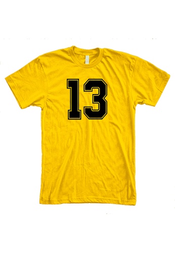 MRL Prints yellow Number Shirt 13 T-Shirt Customized Jersey 992D1AAEEAFC76GS_1