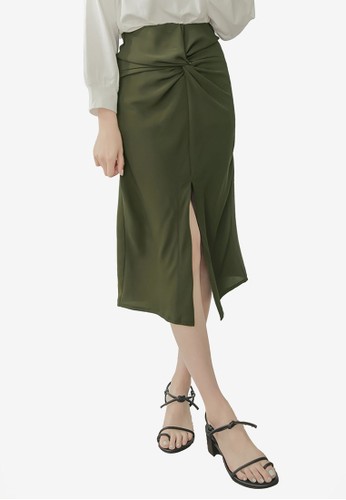 Jual Tokichoi Twist Front Midi Skirt Original Zalora Indonesia