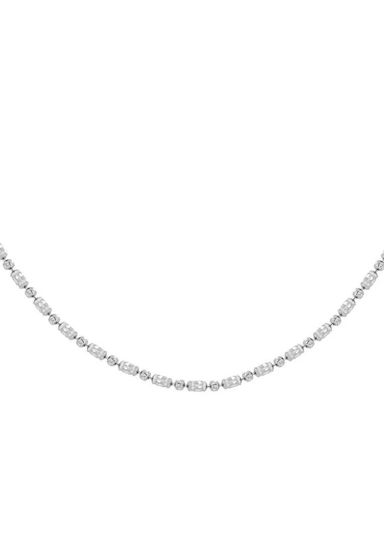 Tomei Sparkling Necklace, Unisex White Gold 585