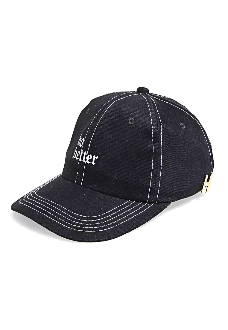 Drsh Aksesoris Fashion Topi Baseball Caps Unisex Desain Bordir Do Better Material Rafel Denim ORIGINAL - Black