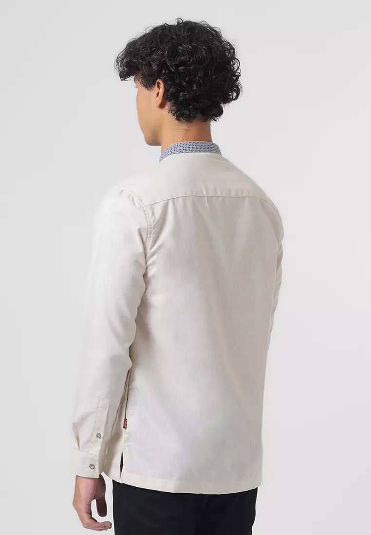 Kemeja Koko Pria Lengan Panjang Baju Muslim Pria AZZAM BEIGE