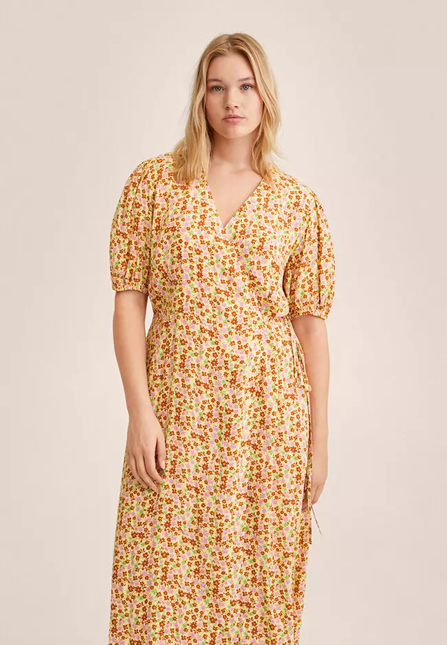 Printed Dress With Balloon Sleeves