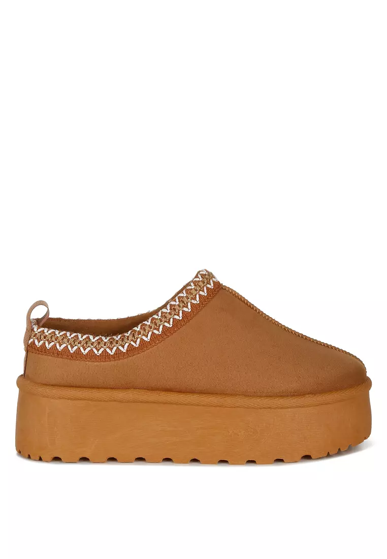 Buy London Rag Tan Embroidered Platform Fur Classic Slip-On 2026 Online ...