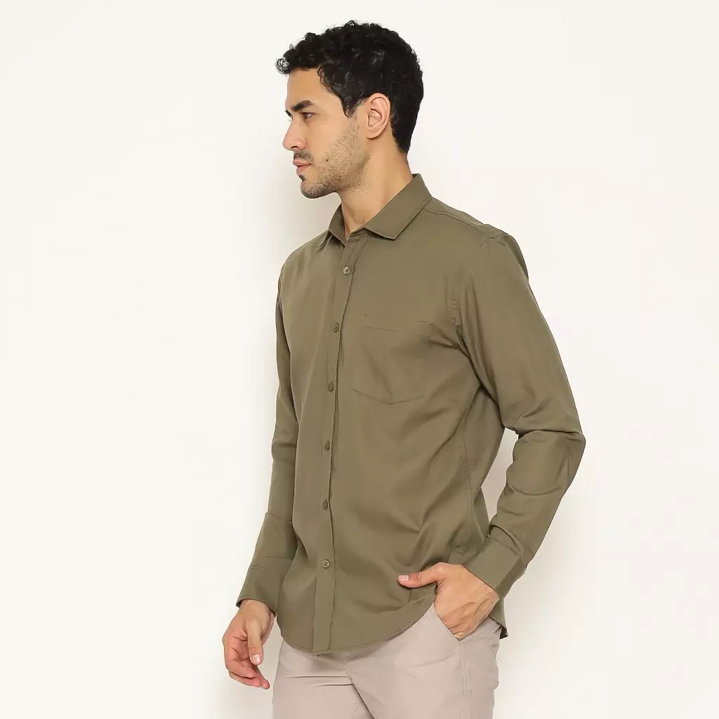 AMK Kemeja Pria Lengan Panjang SHS MASAHIRO L/S Premiere Solid Olive