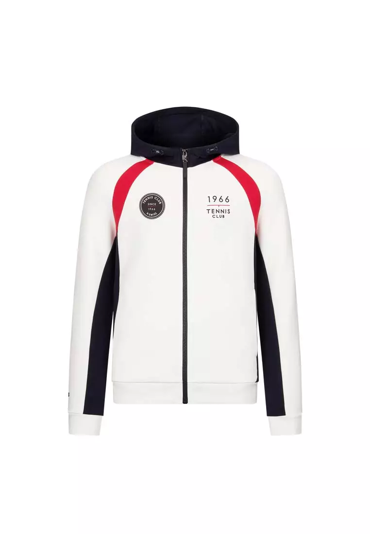 男裝 TENNIS CLUB LOGO 拼色連帽外套