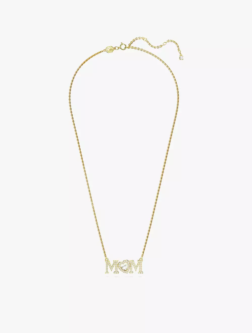 Mother’s Day Necklace, Heart, White, Gold-Tone Plated - White