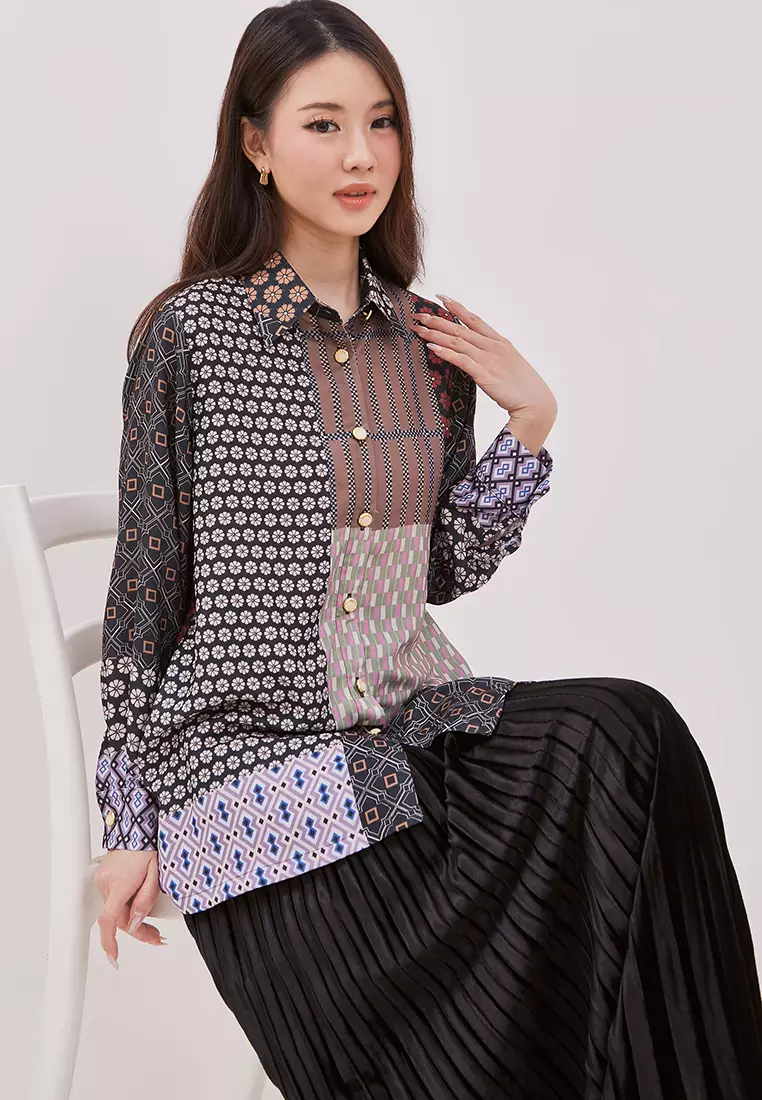 Kamilaa by Itang Yunasz Kara Shirt Brown