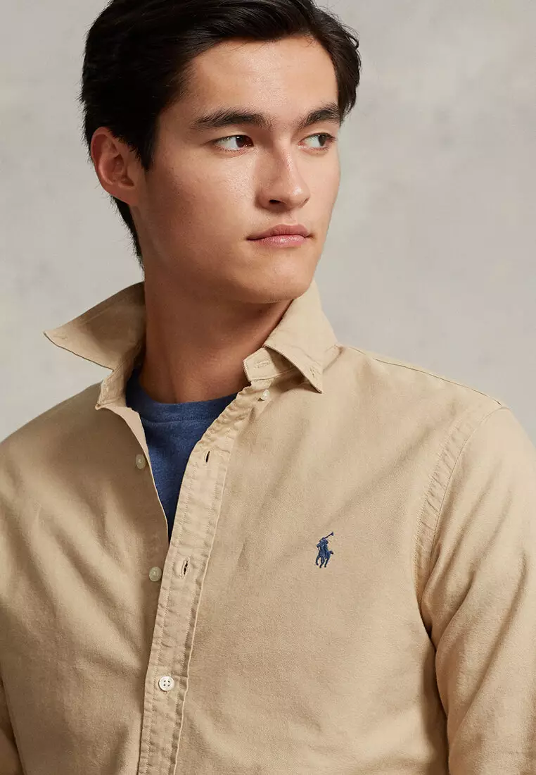 Classic Fit Garment-Dyed Oxford Long Sleeve Shirt
