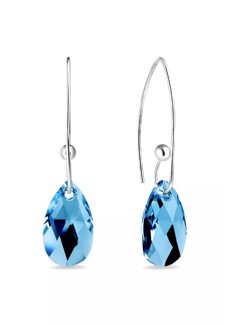 Swarovski blue discount teardrop earrings