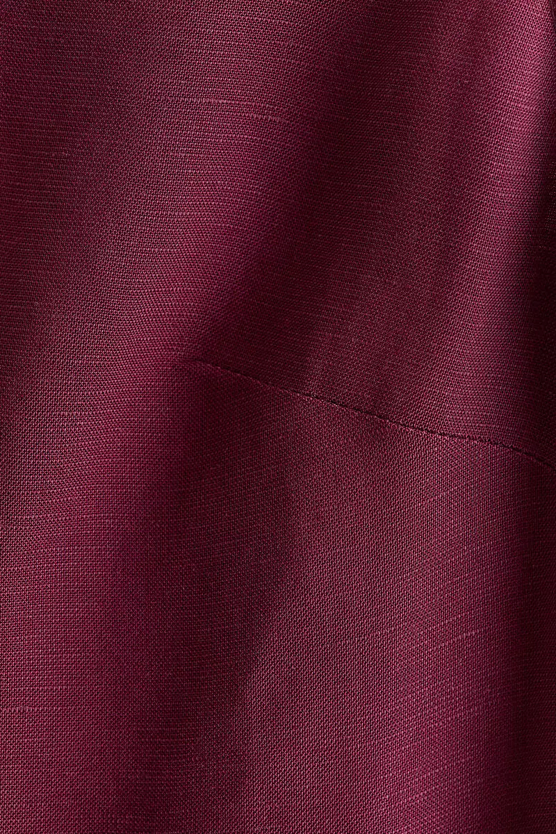 Linen-blend flared-skirt dress