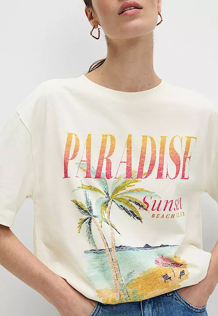 Pure Cotton Graphic Oversized T-Shirt