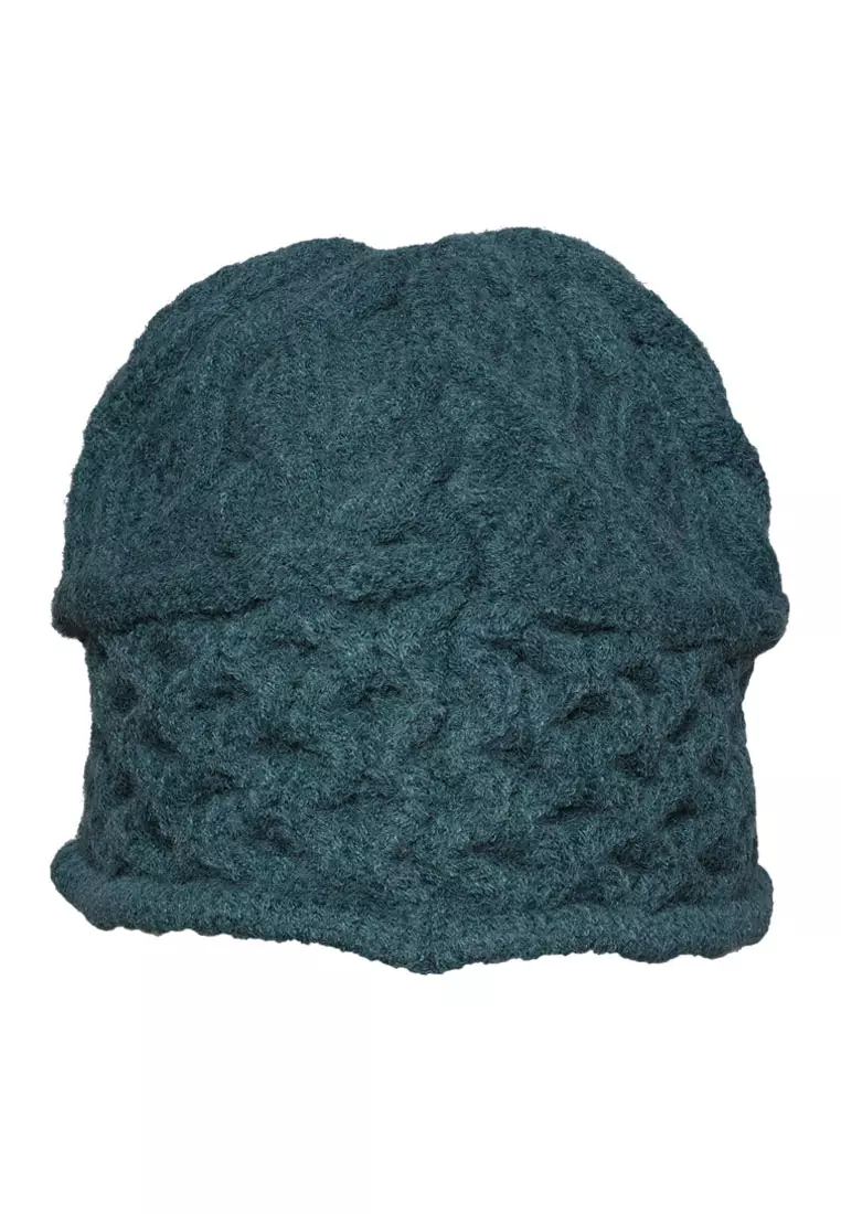 Knit Bucket Hat In Teal Green
