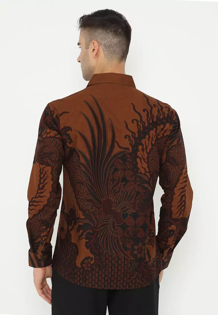 Kemeja Batik Pria Slimfit Kalandra - Brown