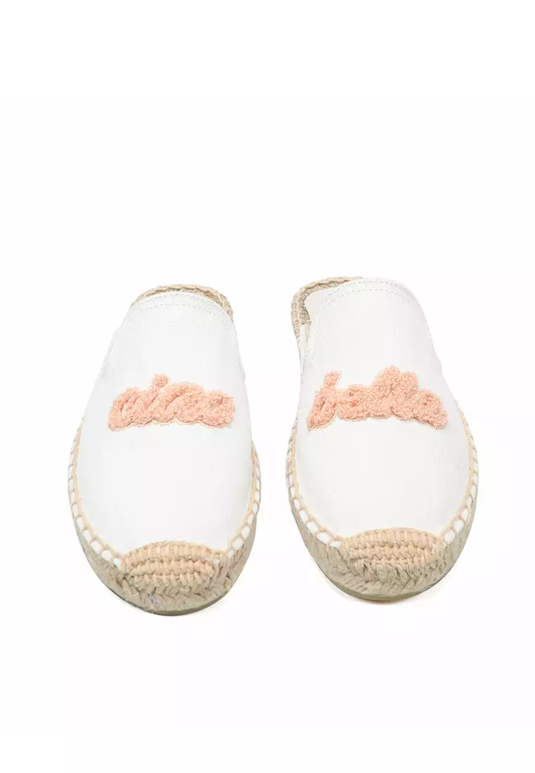 Embroidered Linen Mules HB013