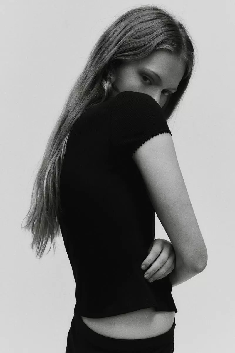 Ribbed button-front top