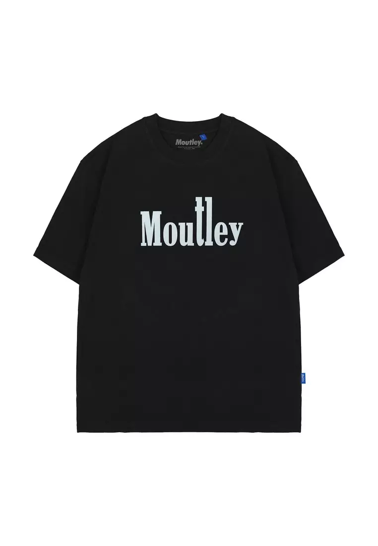Moutley Men's T-Shirt Short Sleeve Oversized Fit Cotton 20s Black OL-C150325