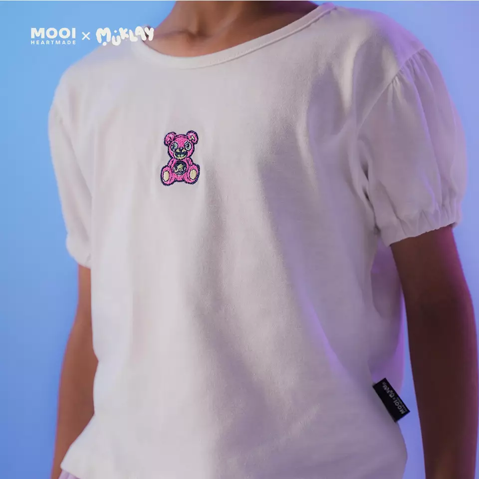 Mooi X Muklay Setelan Anak Perempuan Alena Skort Set - White