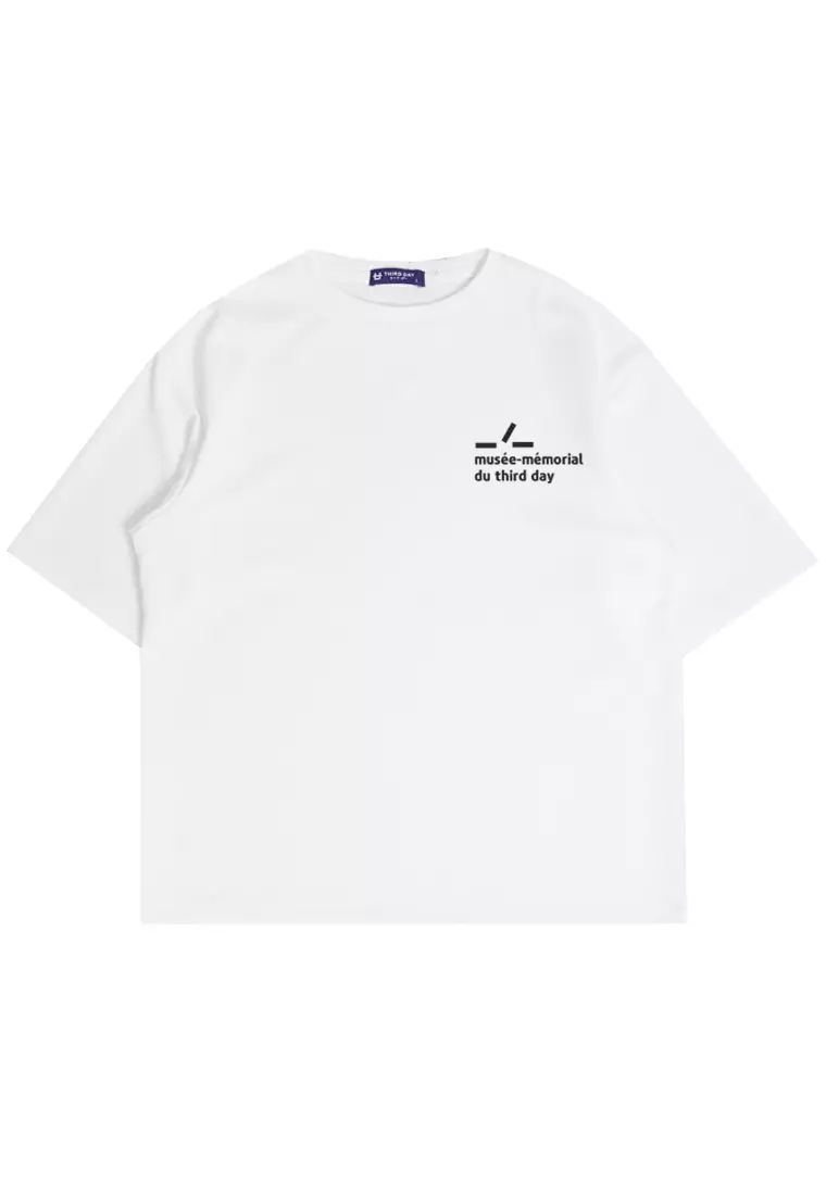 MTQ54 kaos oversize putih bahan tebal scuba musee thirdday pria distro putih