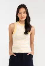 Leah Stripe Porcelain/Soft Butter