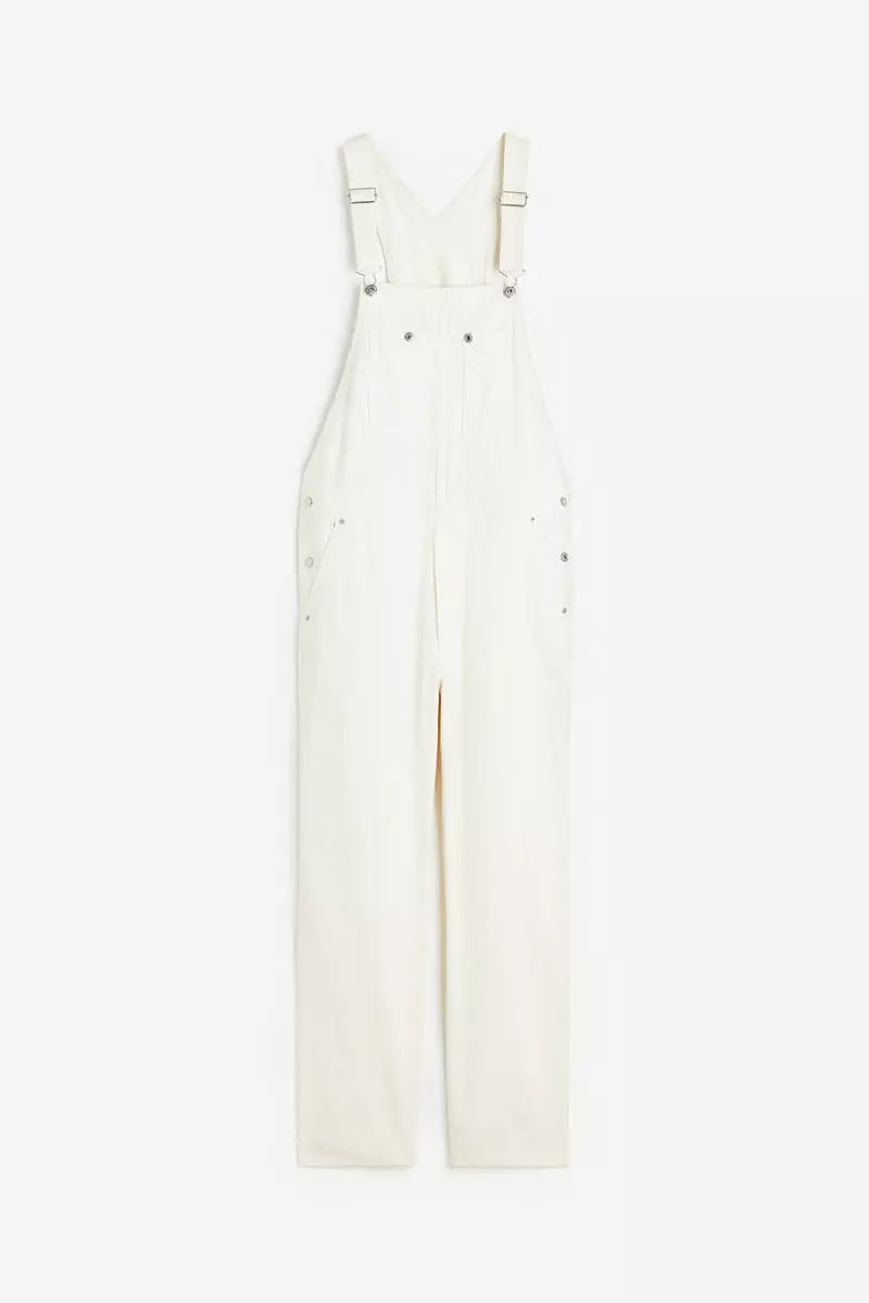 Linen Blend Relaxed Fit Dungarees