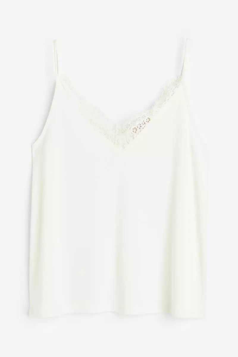 Lace-trimmed cami top