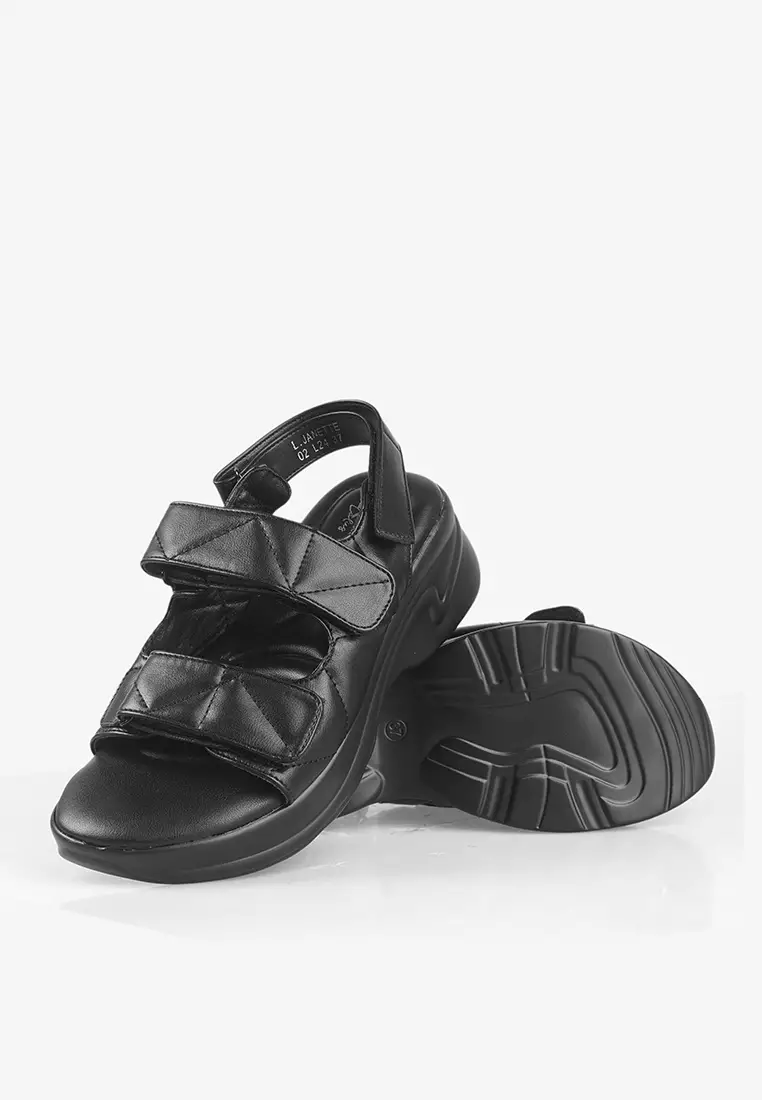 Sepatu Sandal Sporty Platform dengan Velcro Wanita L.Janette 02