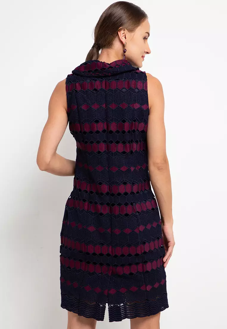 Chanira Sandra Dress-Navy Aubergine