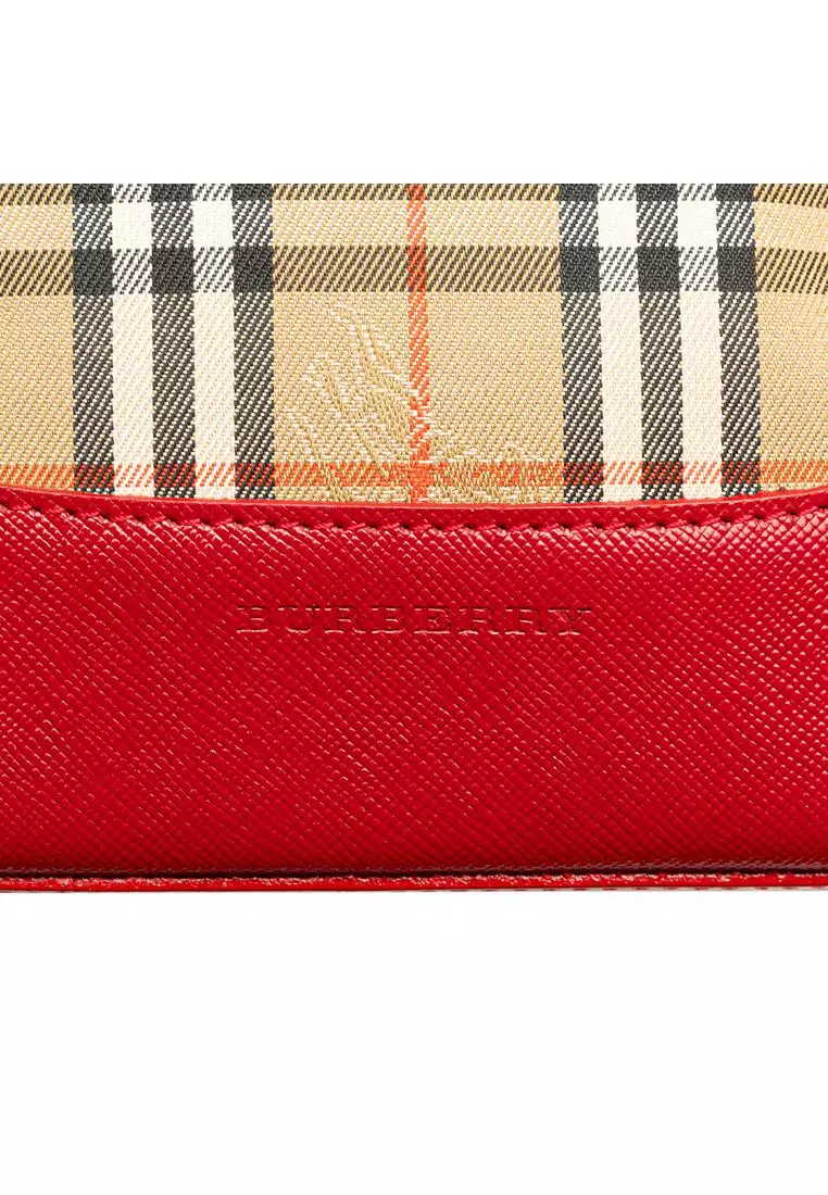 Pre-Loved Burberry Haymarket Check Canvas Handbag