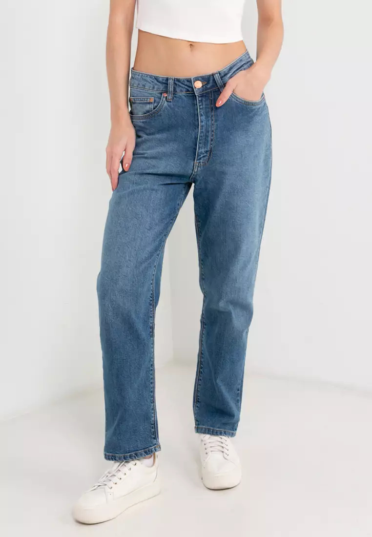 Buy Electro Denim Lab Sugar High Rise Straight Fit Jeans 2024 Online ZALORA Philippines