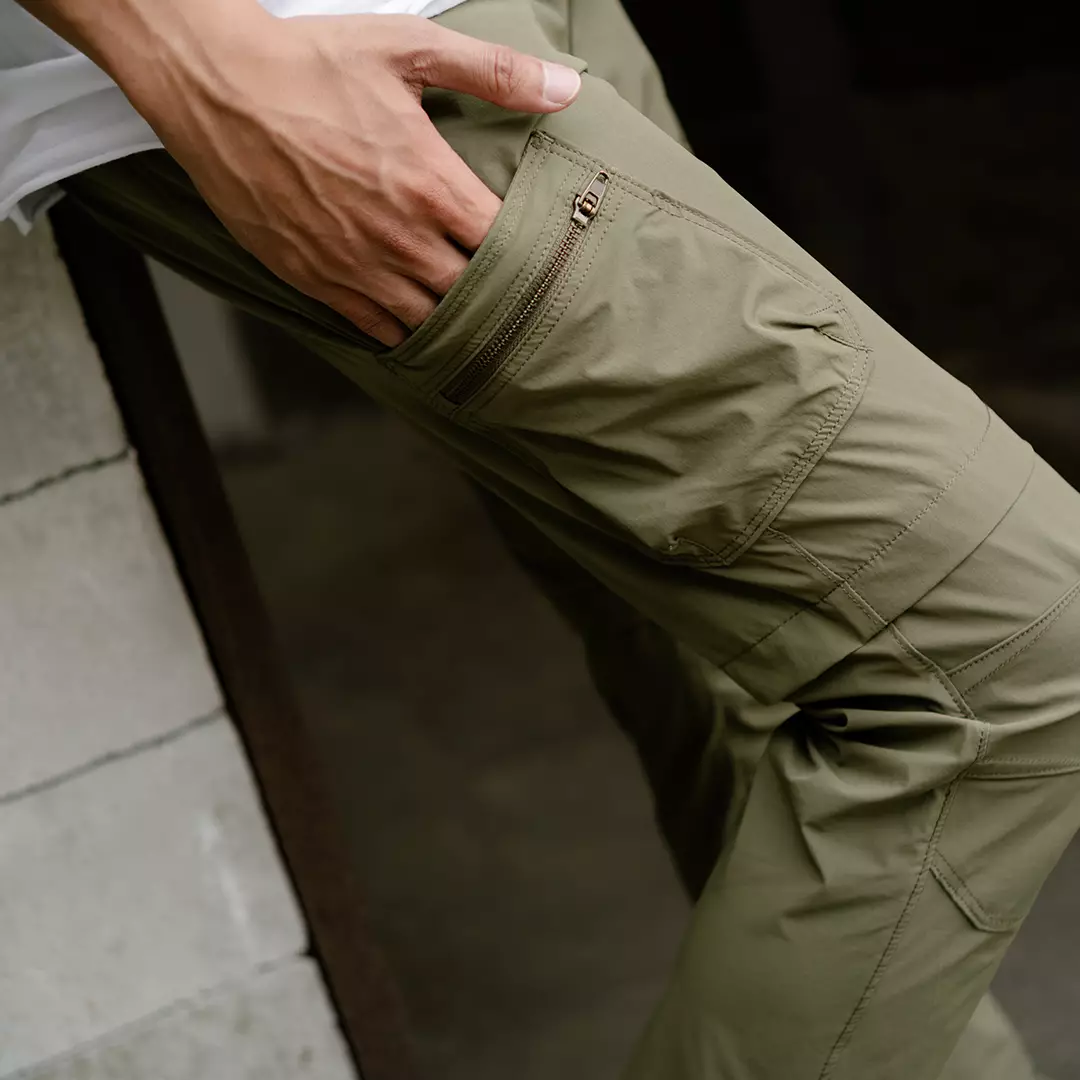 Oxcon Long Pants Cargo 4 WayStretch Nylon Cotton Army Green