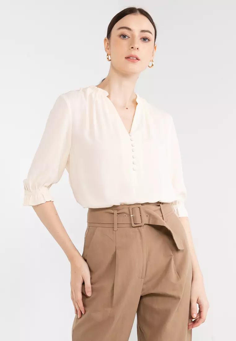 Amalfi Ruffle Collar Blouse