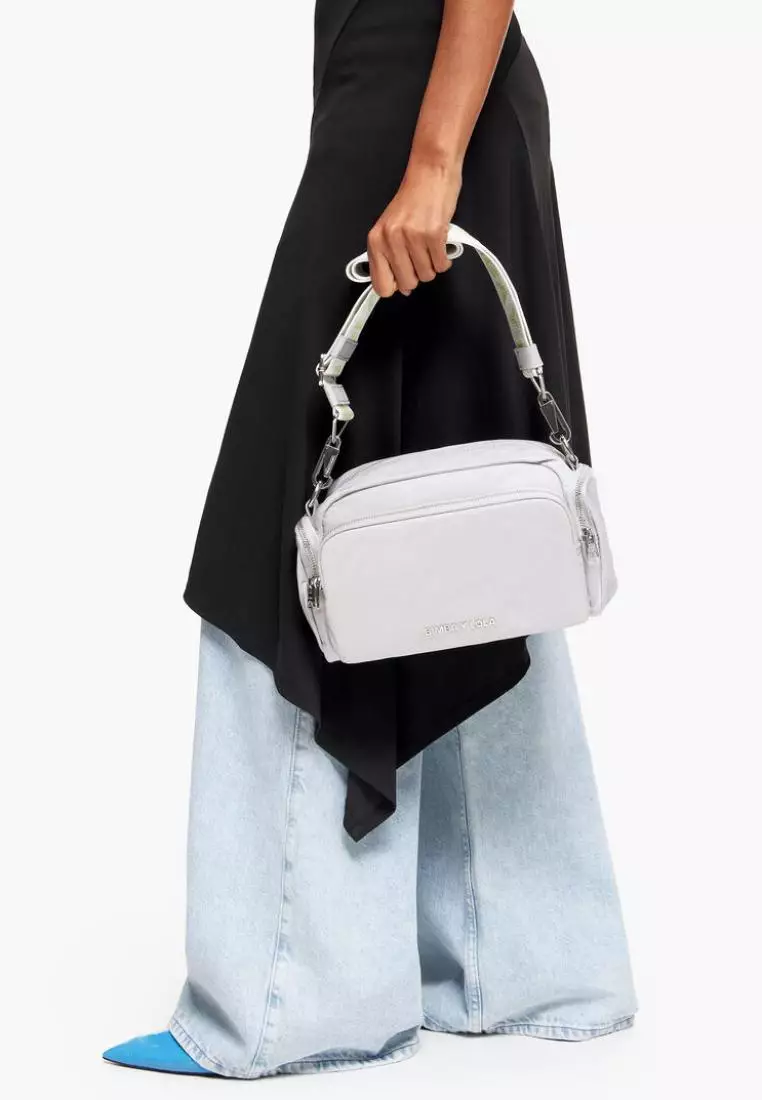 Bimba Y Lola M Gray Nylon Crossbody Bag