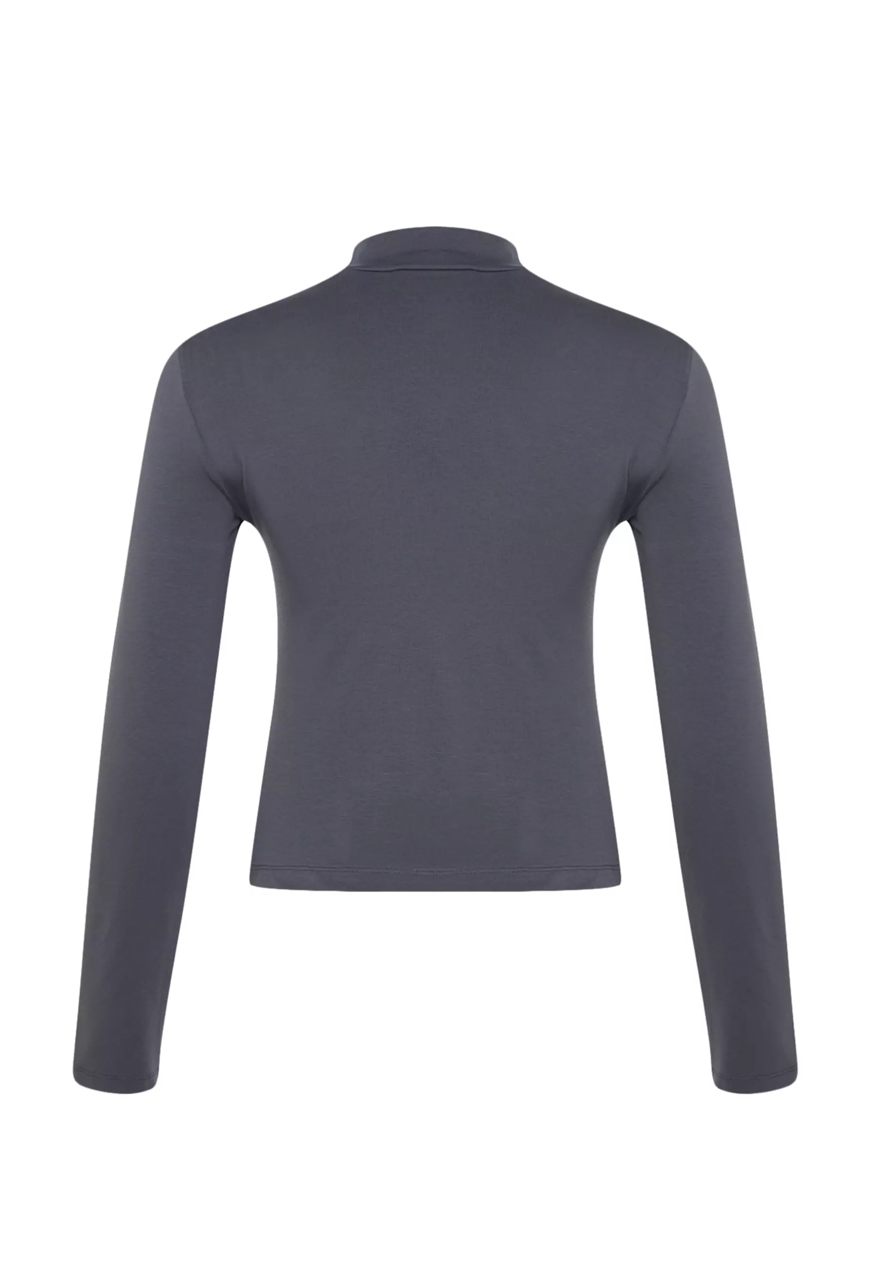 White mock neck long sleeve top hot sale