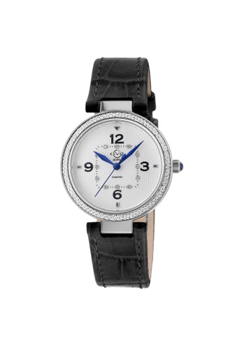 Gevril black GV2 Women's Piemonte Stainless Steel Case, White dial, Diamond Watch,Genuine Black Italian Handmade Leather Strap BCFD9AC7EB0956GS_1