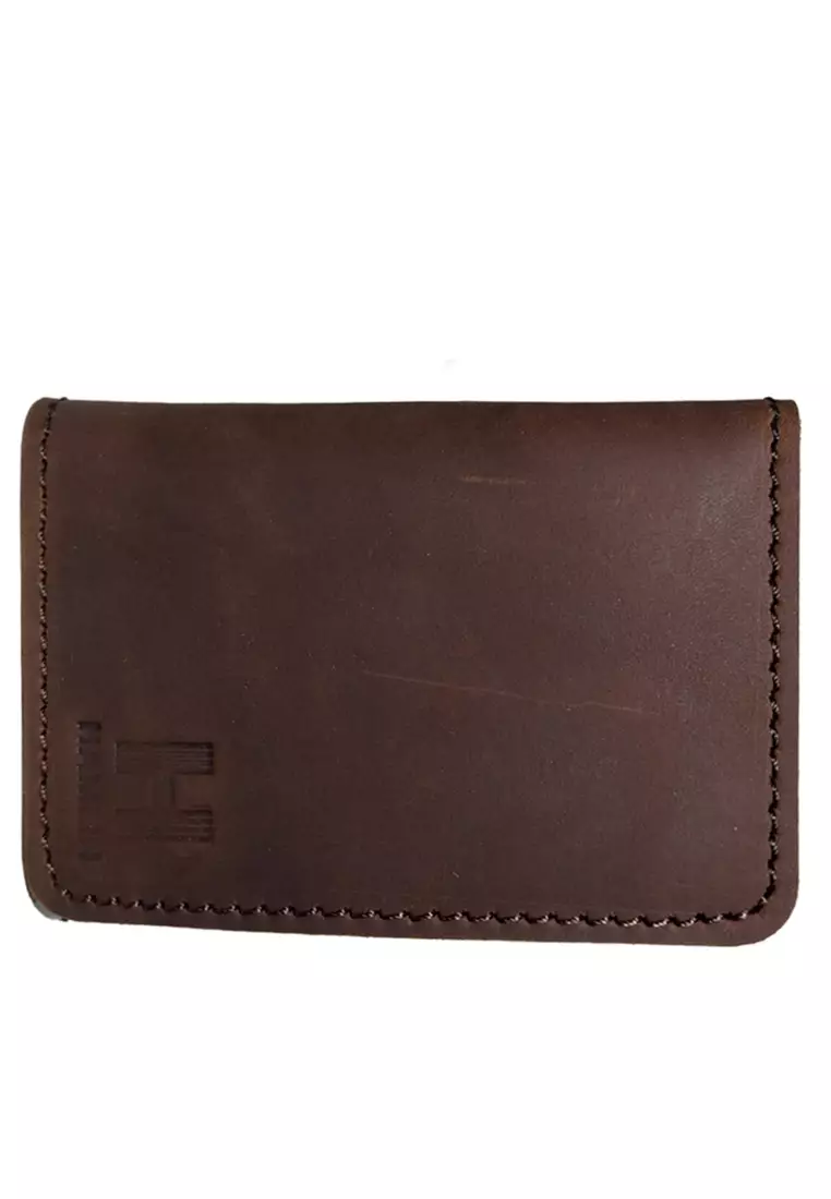 Zackly Card Holder Wallet Dompet kartu Lipat Dua Many Slot Handmade Material Genuine Leather Kulit 05 ORIGINAL - Brown