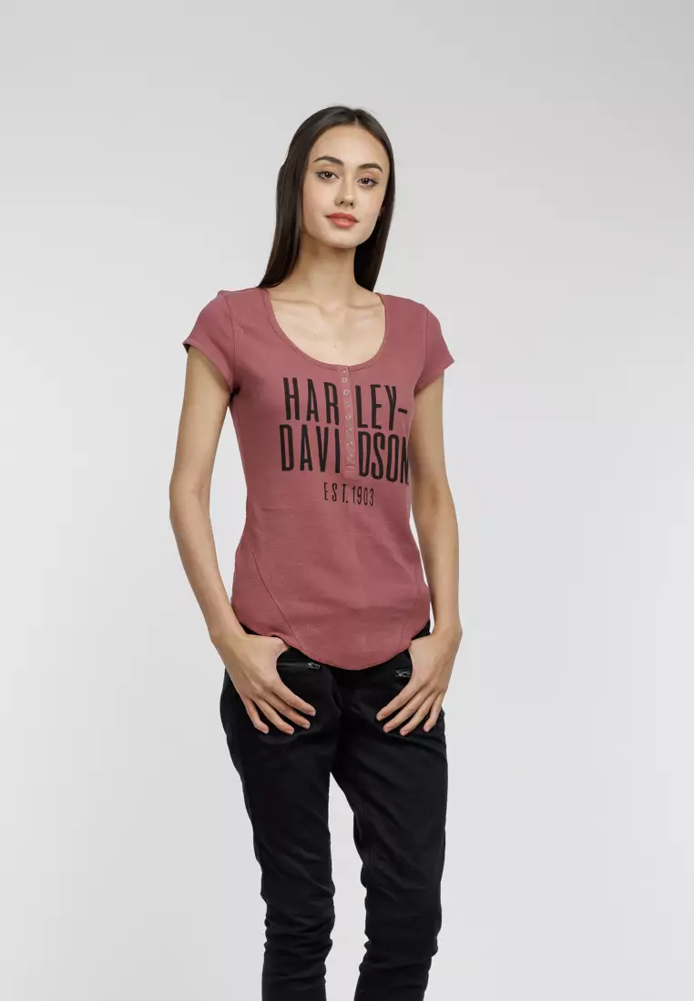 Harley-Davidson Cali Henley Knit Top