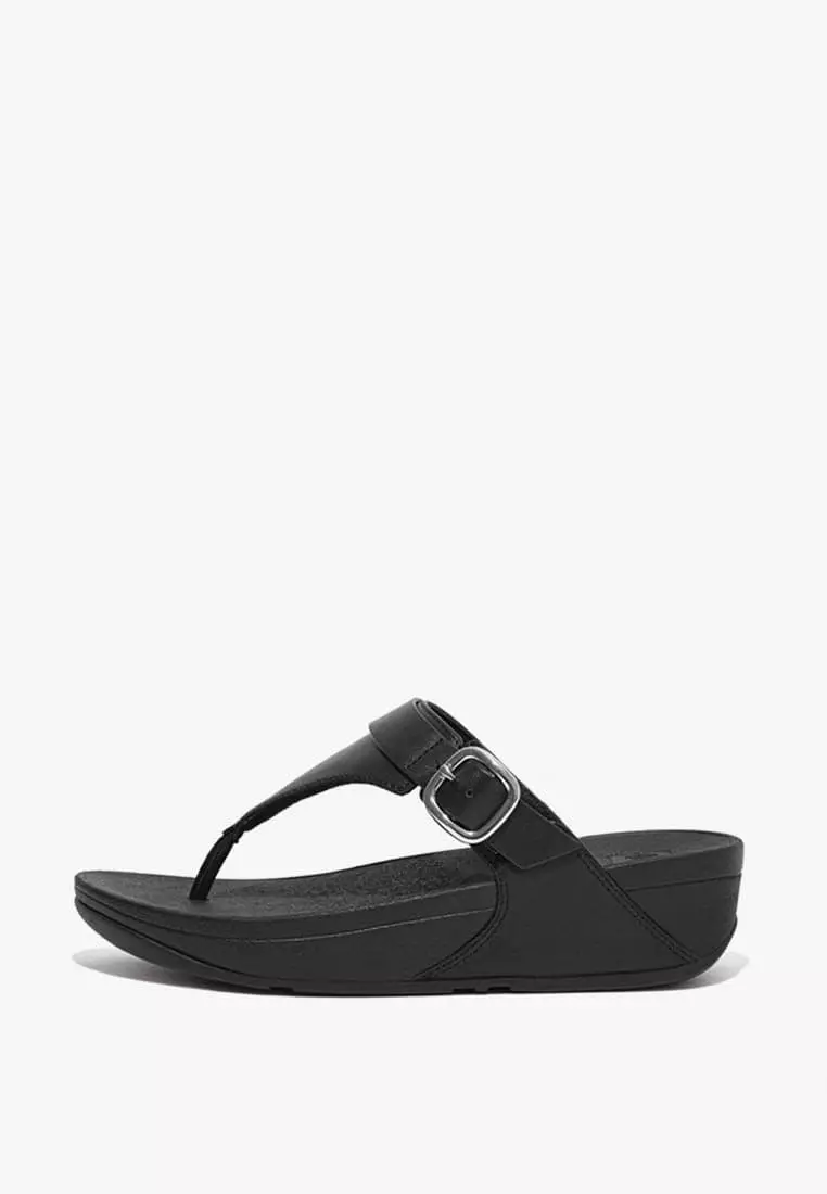 Discount on Fitflop  shoes - SKU: Fitflop Lulu Adjustable Leather Women's Toe-Post- All Black