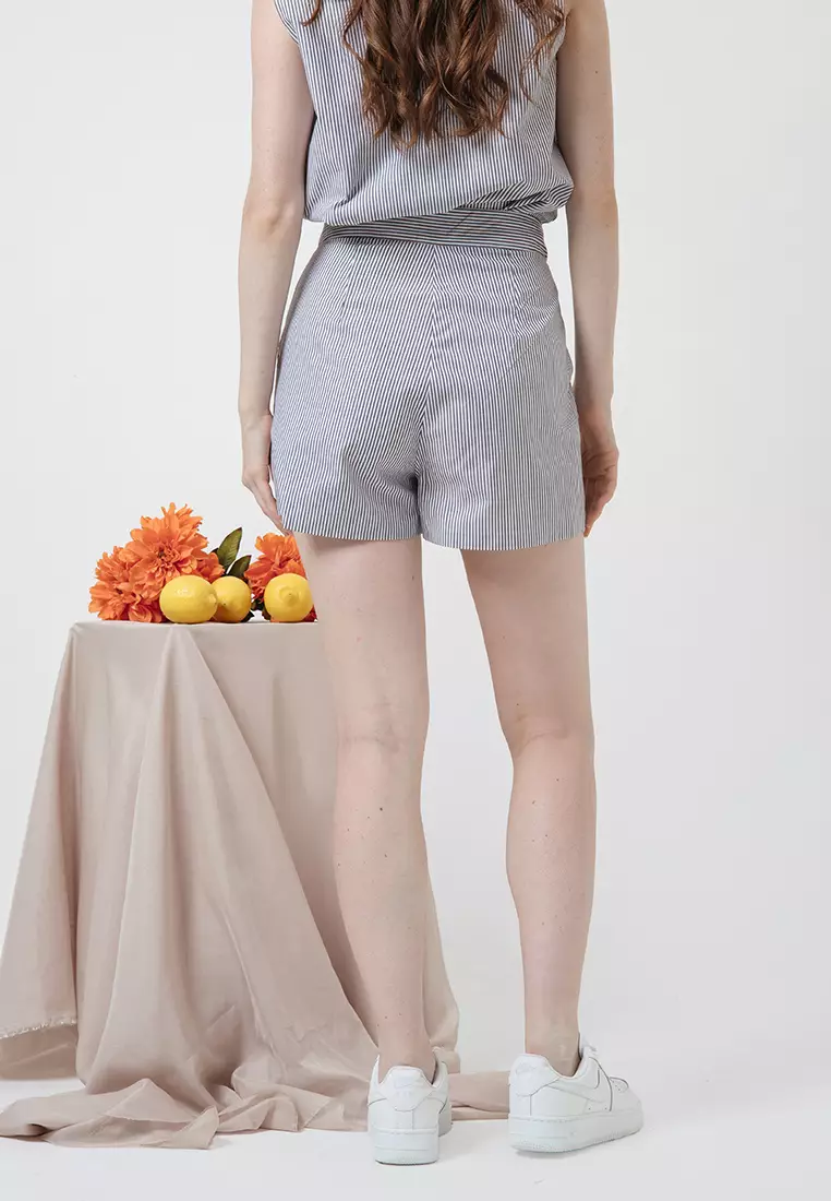 Lulu Stripe Shorts in Black Stripe