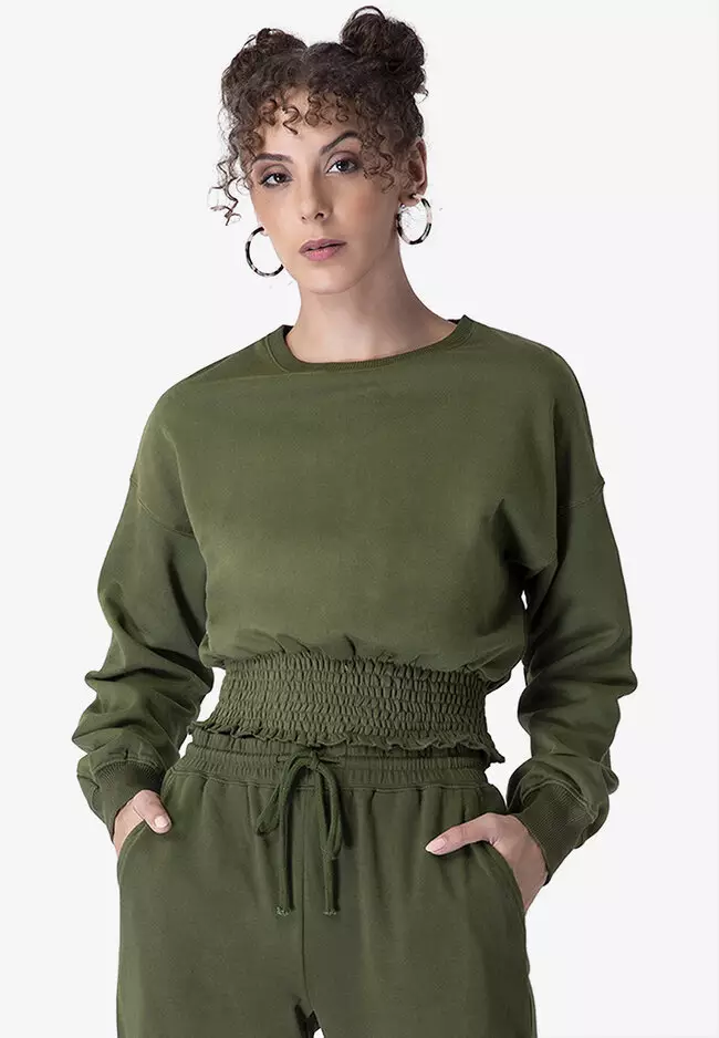 Drop shoulder crop 2025 sweatshirt